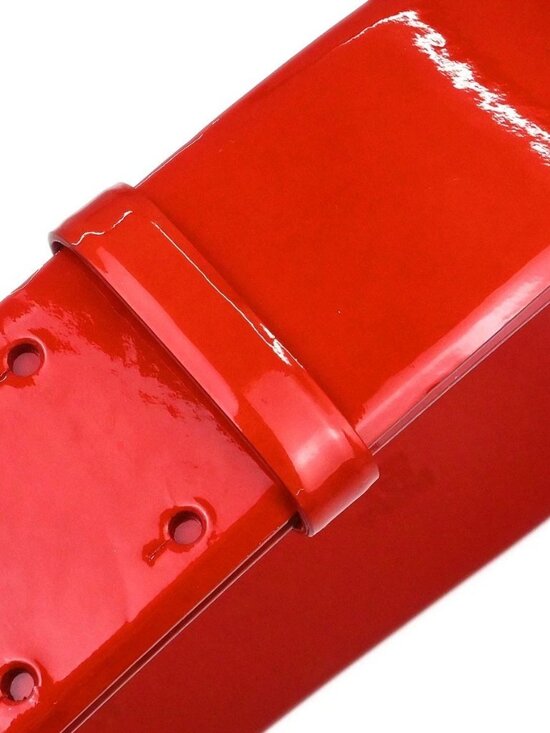 Chanel Belt Red Patent Leather Rhinestone main image 6